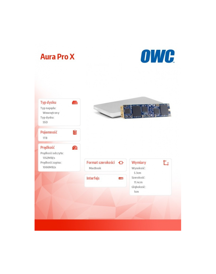 owc Aura Pro Xb SSD 1TB (MBP mid-2013-2015, MBA 2013-2017) + Envoy Pro USB3.0 główny