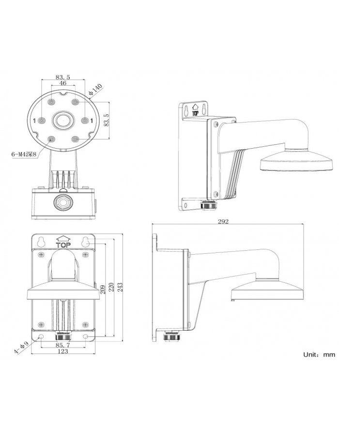 WhiteAluminum alloy with junction box główny