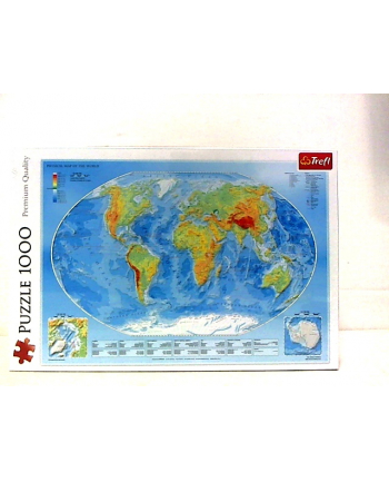 Puzzle 1000el - Mapa fizyczna świata 10463 TREFL