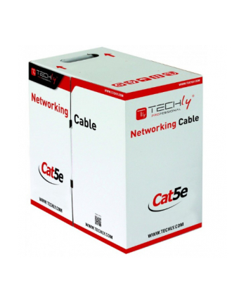 techly Kabel instalacyjny skrętka Cat5e UTP 4x2 drut CCA 305m szary