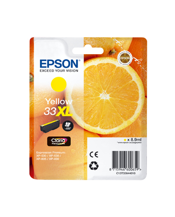 Tusz Epson T3362 Yellow 33XL | 8,9 ml | XP-530/540/630/635/640/645/830/900