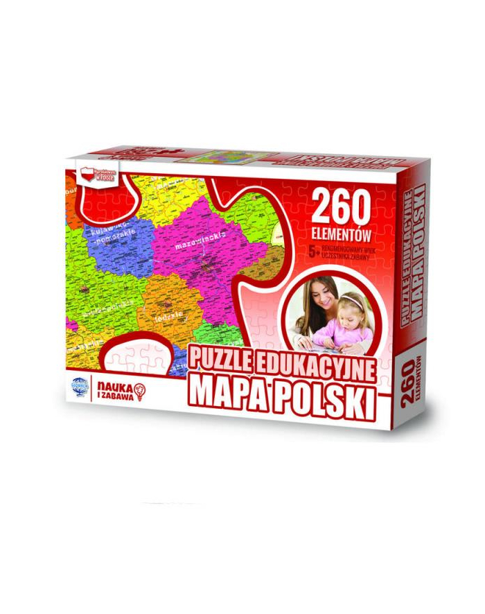 Puzzle 260el Mapa Polski edukacyjne ZACHEM 6944 główny