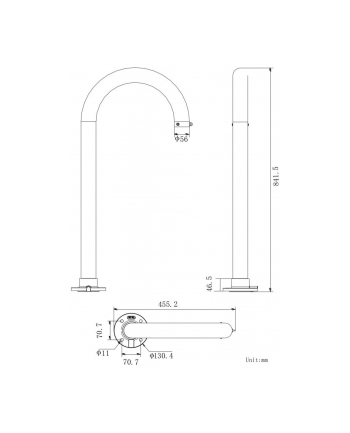 White Aluminum Alloy 455.2 x 130.4 x841.5mm