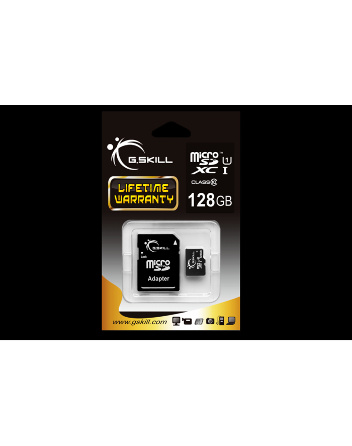 G.Skill Karta Pamięci Micro SDXC 128GB Class 10 UHS-1 + adapter główny