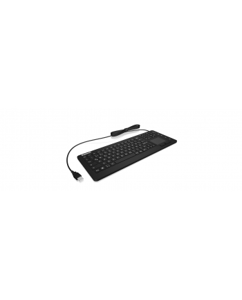 RaidSonic IcyBox KeySonic klawiatura wodoodporna, touchpad, USB, przemysłowa IP68, Czarna (DE)