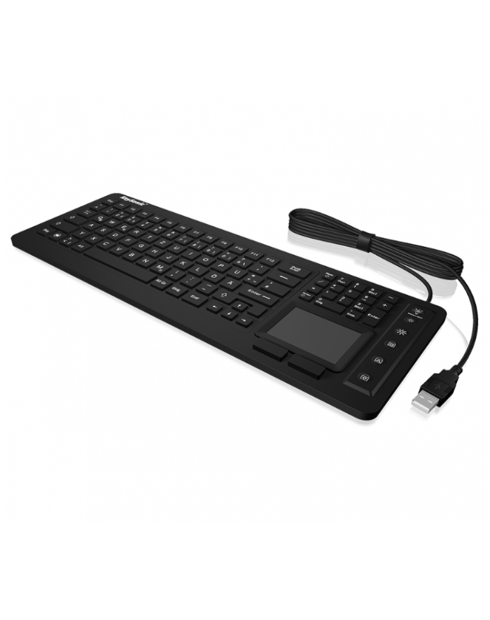 RaidSonic IcyBox KeySonic klawiatura wodoodporna, touchpad, USB, przemysłowa IP68, Czarna główny