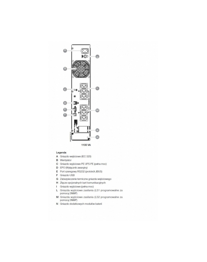 socomec UPS NETYS RT 1100VA/900W ON-LINE EPO/USB/6xC13 główny