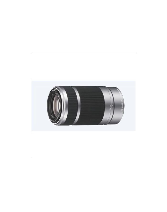 Sony SEL-55210 E55-210mm F4.5-6.3 telephoto zoom lens, 3.8x zoom, Optical SteadyShot, Silver główny
