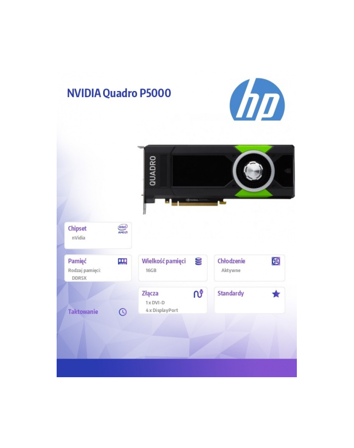 hp inc. NVIDIA Quadro P5000 16GB Graphics Z0B13AA główny