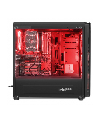 natec Obudowa Genesis Irid 300 USB 3.0 z oknem czerwone podświetlenie