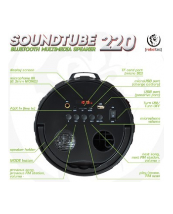 rebeltec SoundTube 220 RED przenośny głośnik Bluetooth z funkcją karaoke