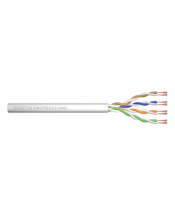 digitus Kabel teleinformatyczny, patchcordowy, U/UTP kat.5e 4x2xAWG24/7, linka, miedziany, PVC, 100m, szary