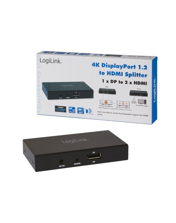 logilink Splitter 4K Display Port 1.2 do 2xHDMI główny