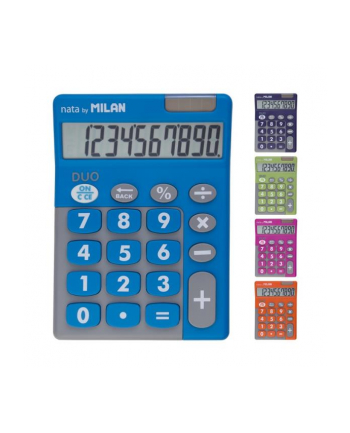 Kalkulator 10 poz. TOUCH DUO duże klawisze mix kol., displ. 6 szt. MILAN