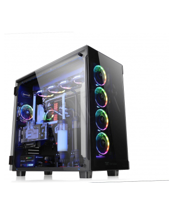 thermaltake View 91 RGB Riing Tempered Glass XL-ATX Super Tower - Black
