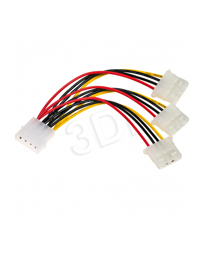 Kabel adapter Akyga AK-CA-40 Molex (M) - 3x Molex (F) 0,15m główny