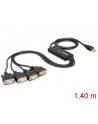 Kabel adapter Delock USB 2.0 - Serial 4x RS-232 DB9 - nr 13