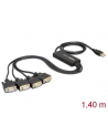Kabel adapter Delock USB 2.0 - Serial 4x RS-232 DB9 - nr 1