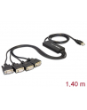 Kabel adapter Delock USB 2.0 - Serial 4x RS-232 DB9 - nr 6