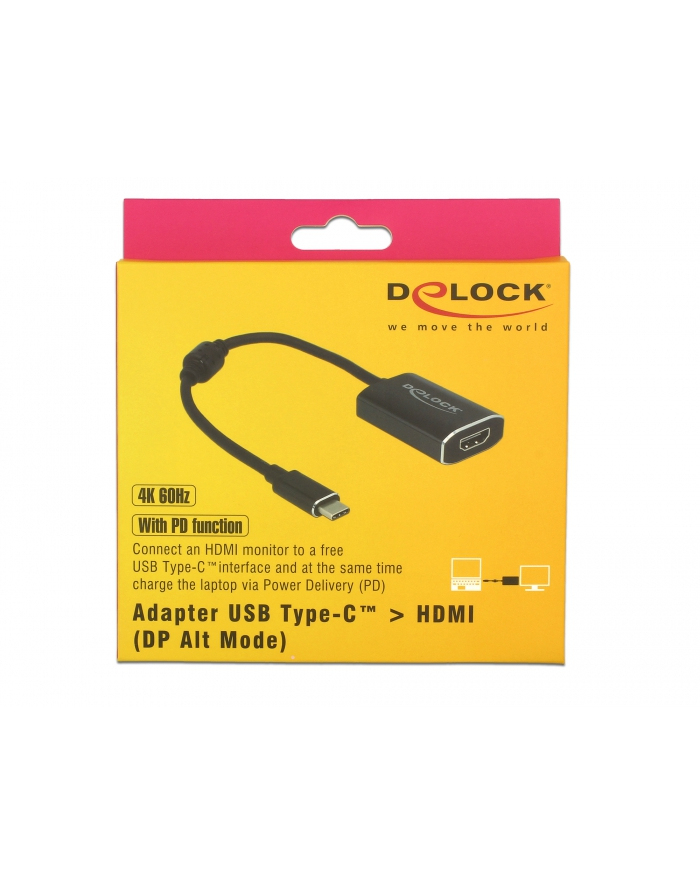 Przełącznik Splitter Delock USB Type-C - HDMI 4K czarny główny