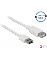 Przedłużacz USB 2.0 Delock A(M) - A(F) 2m biały Easy-USB - nr 12