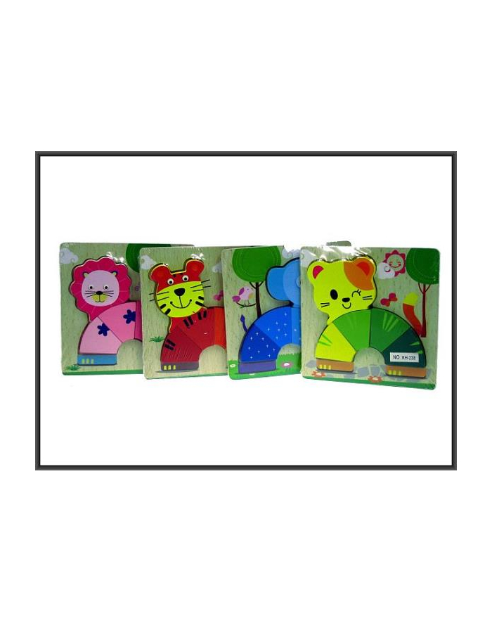 Puzzle drewno zwierzęta 15x15cm 4 rodz HIPO(WYSYŁKA LOSOWA, BRAK MOŻLIWOSCI WYBORU) główny