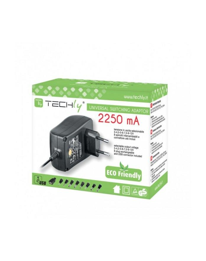 techly Uniwersalny zasilacz sieciowy 3-12V 2.25A 27W z 9 końcówkami główny