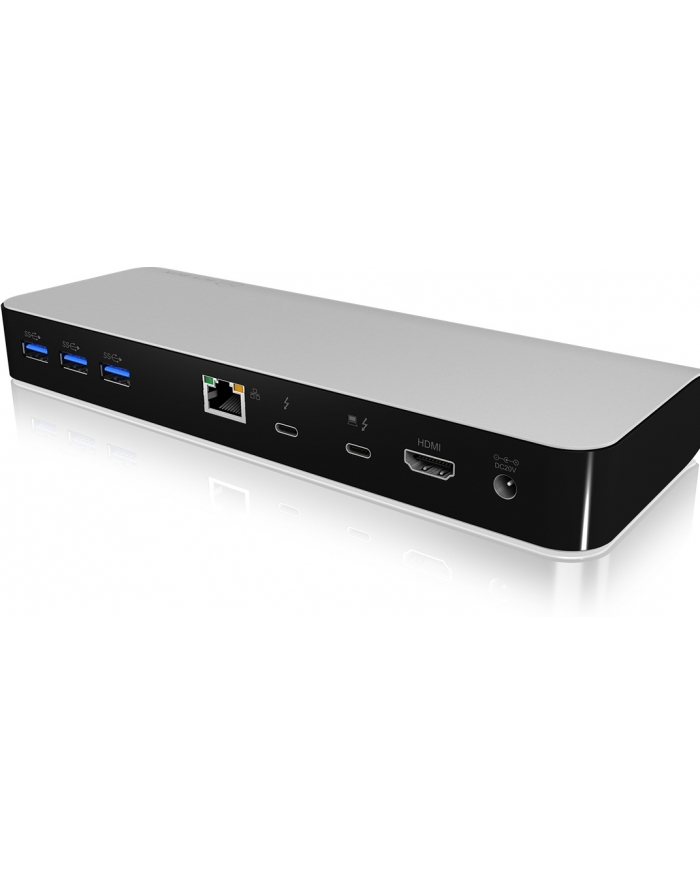 IcyBox Stacja Dokująca z zasilaniem Thunderbolt 3 Type-C, HDMI, czytnik kart SD główny