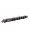 lanberg Listwa zasilająca Rack PDU 1U 7x Schuko 2m 10A czarna - nr 10