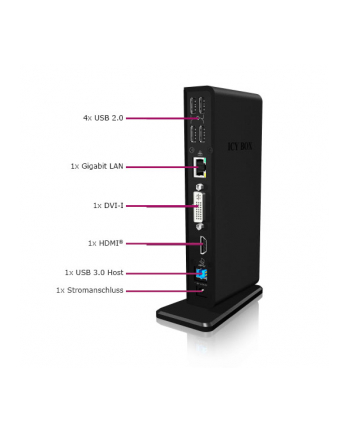 icybox IB-DK2241AC USB,HDMI,LAN,DVI-I,Mic