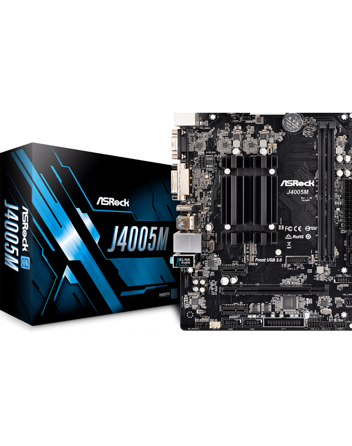 ASRock zintegrowany procesor J4005M, 2xDDR4, VGA, micro-ATX główny