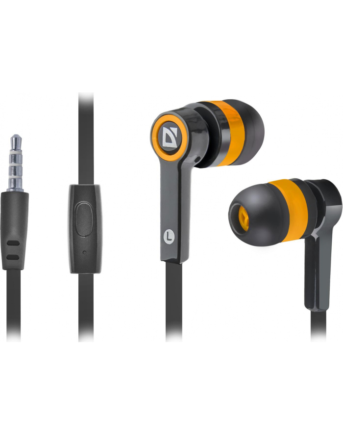 Słuchawki z mikrofonem Defender PULSE 420 douszne 4-pin czarno-pomarańczowe główny