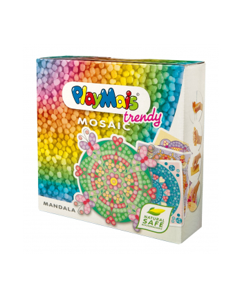playmais Playcorn 160358 TRENDY MOSAIC Mandala - Basteln 3000 coloured Playcorn-Building Blocks