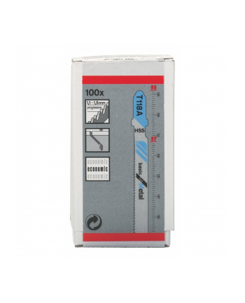 Bosch HSS jigsaw blade Basic for Metal T118A - 100-pack - 2608631964