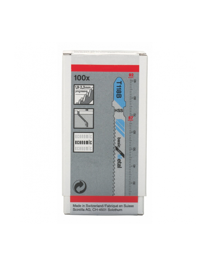 Bosch HSS jigsaw blade Basic for Metal T118B - 100-pack - 2608631965 główny