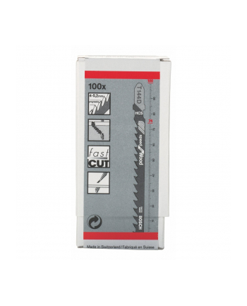 Bosch HCS jigsaw blade Speed for Wood T144D - 100-pack - 2608637880