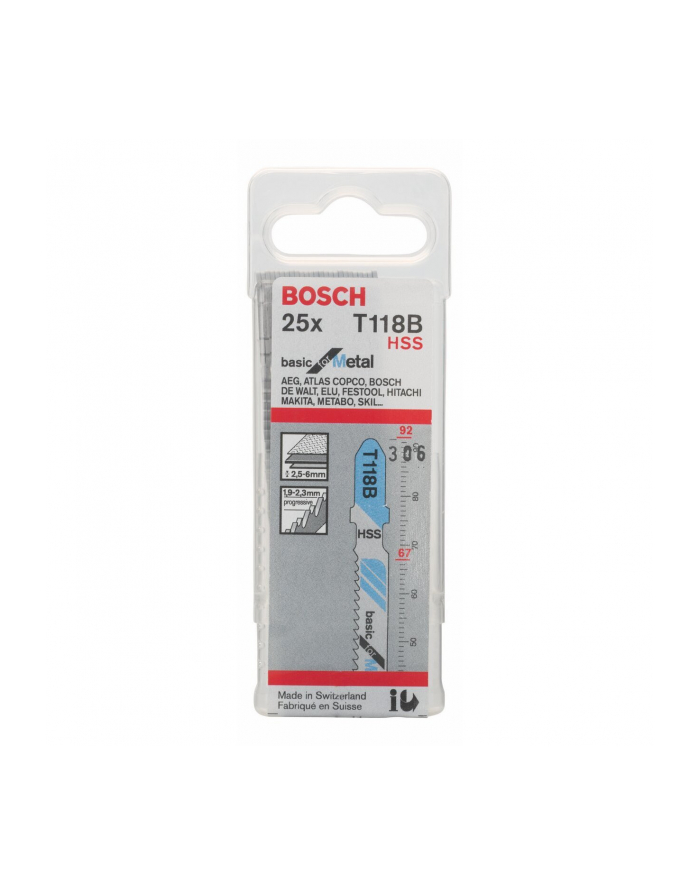 Bosch HSS jigsaw blade Basic for Metal T118B - 25-pack - 2608638471 główny