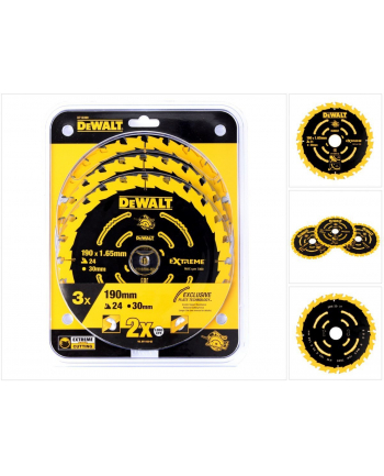 DeWalt DT10399-QZ circular saw blades 3-piece pack 190 x 30 - DT10399-QZ