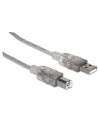 Manhattan Kabel USB 2.0 A-B M/M 1,8m srebrny - nr 17