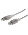 Kabel USB 2.0 A-B M/M 3m srebrny Manhattan - nr 10