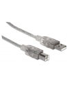 Kabel USB 2.0 A-B M/M 3m srebrny Manhattan - nr 12