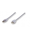 Manhattan Kabel USB 2.0 A-A M/F 3m srebrny - nr 1