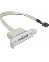 Delock gniazdo na śledziu USB 2.0 x2  Low Profile - nr 12