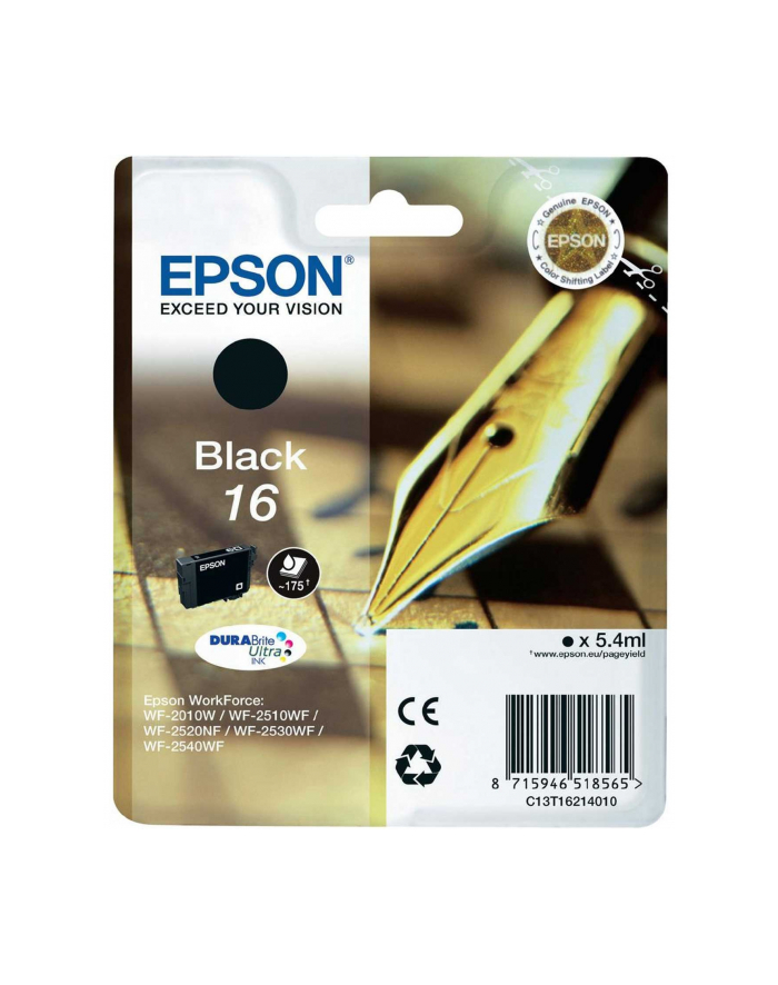 Tusz Epson T1621 black DURABrite | 5.4ml | WF-2010/25x0 główny