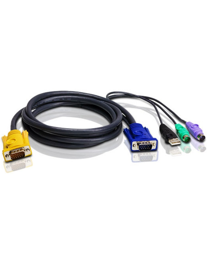 ATEN KVM Cable 3in1 SPHD (HDB15-SVGA, USB, PS/2, PS/2) - 3m główny
