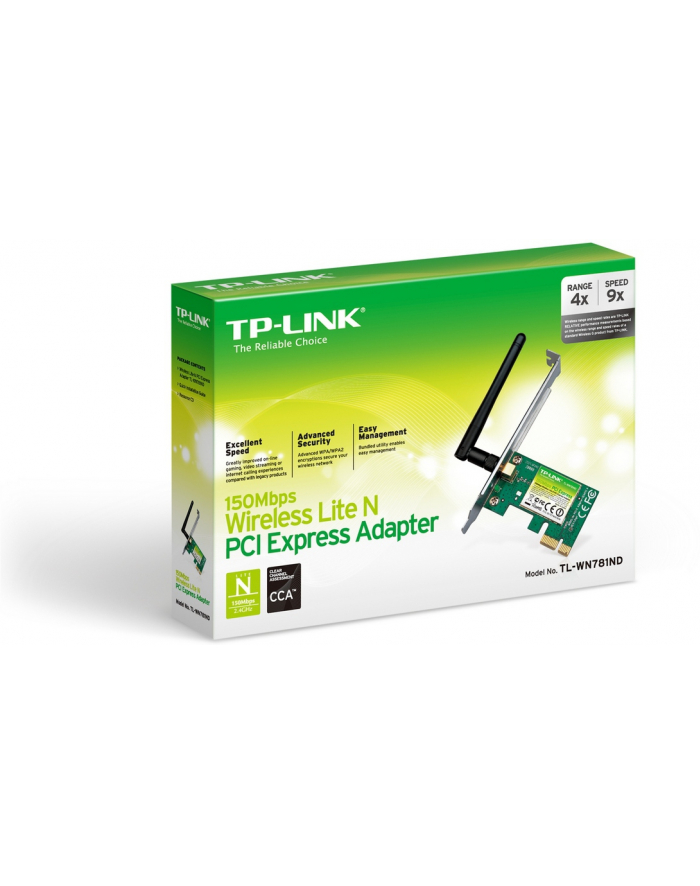TP-Link TL-WN781ND karta sieciowa PCIe Wireless 150Mbps, 1T1R, 802.11n/g/b główny