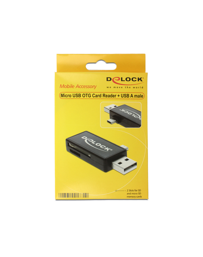 Delock Czytnik kart Micro USB OTG + męskie złącze USB A główny