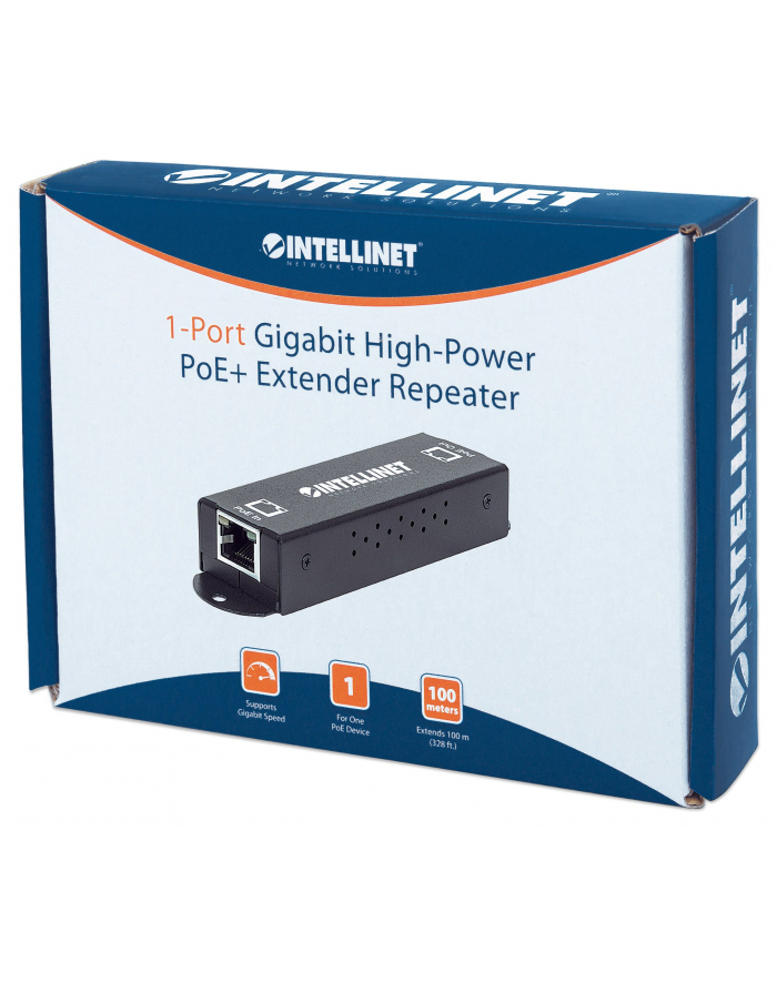 intellinet network solutions Intellinet Gigabitowy extender repeater PoE/PoE+ 1-portowy główny