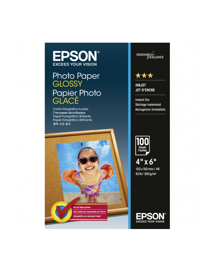 Papier Epson Photo Glossy [ 200g | 10x15cm | 100 sheets ] główny