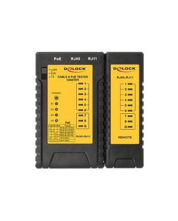 Delock Tester przewodów RJ45 / RJ12 / PoE